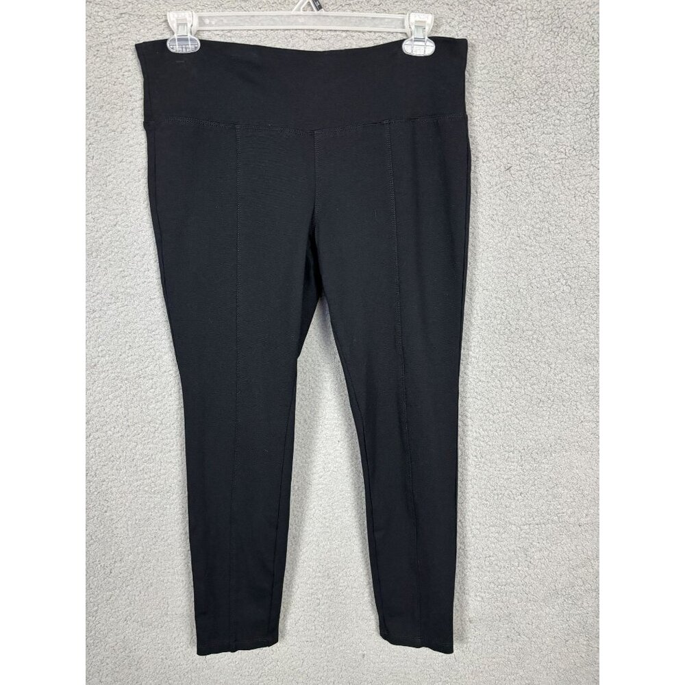Style & Co Women's Mid-Rise Ponte-Knit Pants with Tummy Control Large Black NWOT
